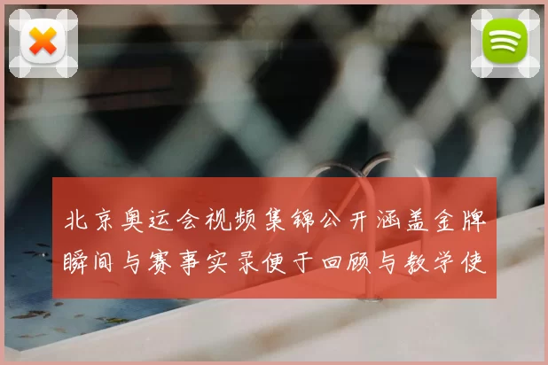 北京奥运会视频集锦公开涵盖金牌瞬间与赛事实录便于回顾与教学使用